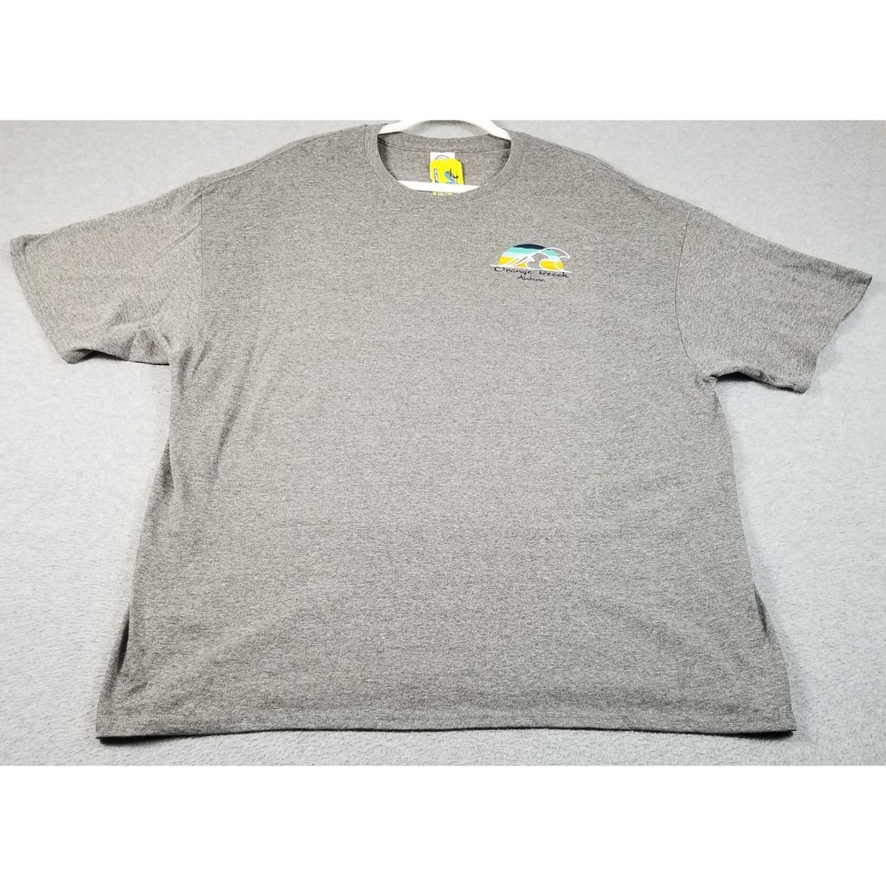 NEW Delta T-Shirt Mens Adult 2XL Orange Beach Alabama Gray Surf Wave Graphic Tee